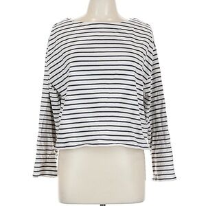 J. Crew Navy and White Striped Long Sleeve Top